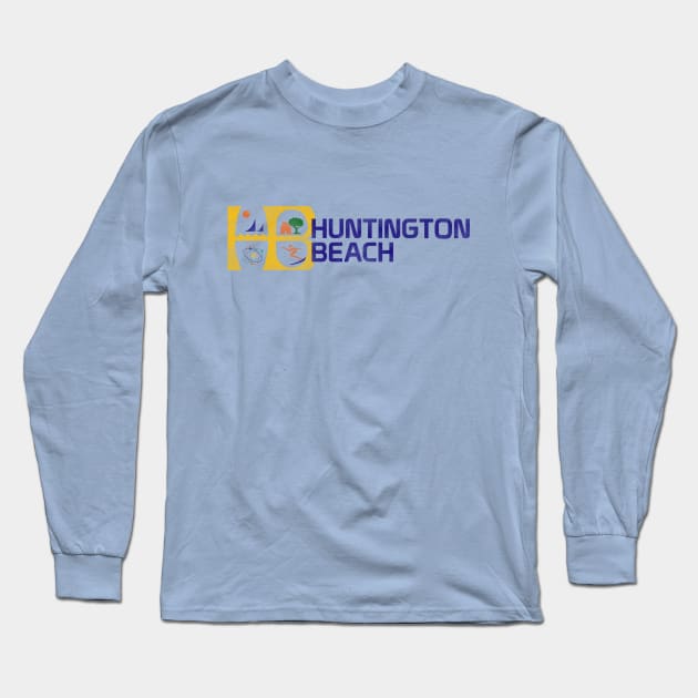 Huntington Beach Vintage Long Sleeve T-Shirt by plasticknivespress